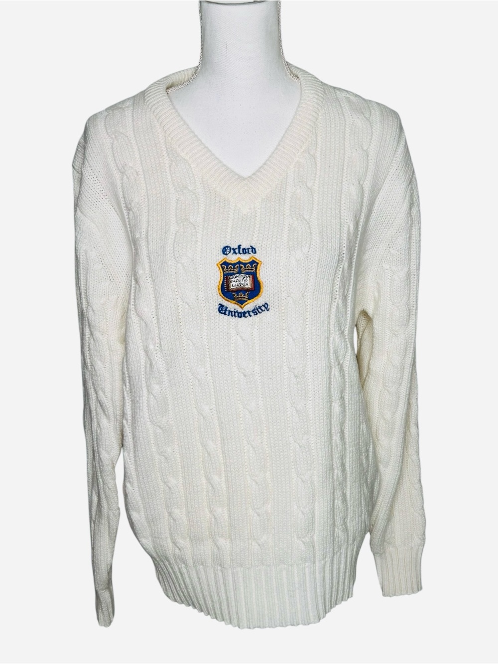 Bukta Viv Richards Cricket Sweater Oxford University Vintage Cable Knit Small